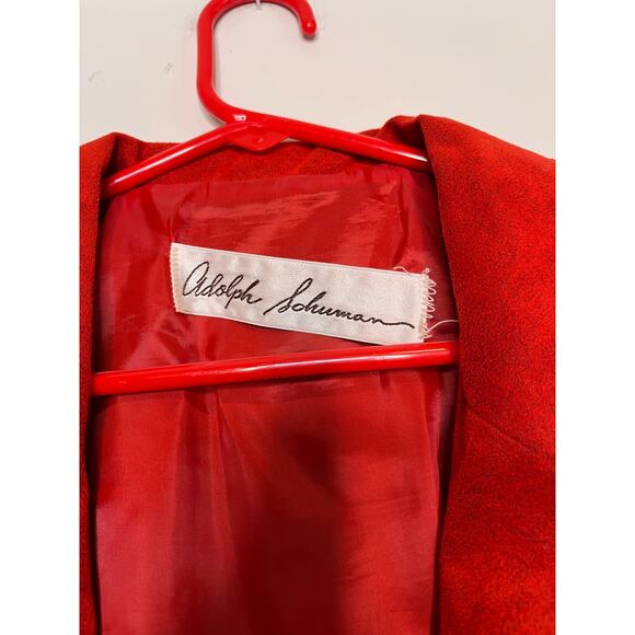 1980s Adolph Schuman Bright Christmas Western Rodeo Red Faux Suede jacket L - Picture 2 of 8